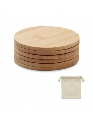 Set of 6 bamboo coasters BAYIN SET | MO6601