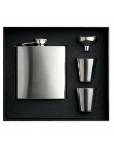 Slim hip flask w 2 cups set SLIMMY FLASK SET | MO8321