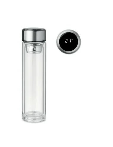 Bottle with touch thermometer POLE GLASS