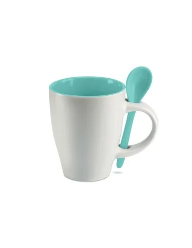 Taza bicolor con cuchara 250 ml DUAL